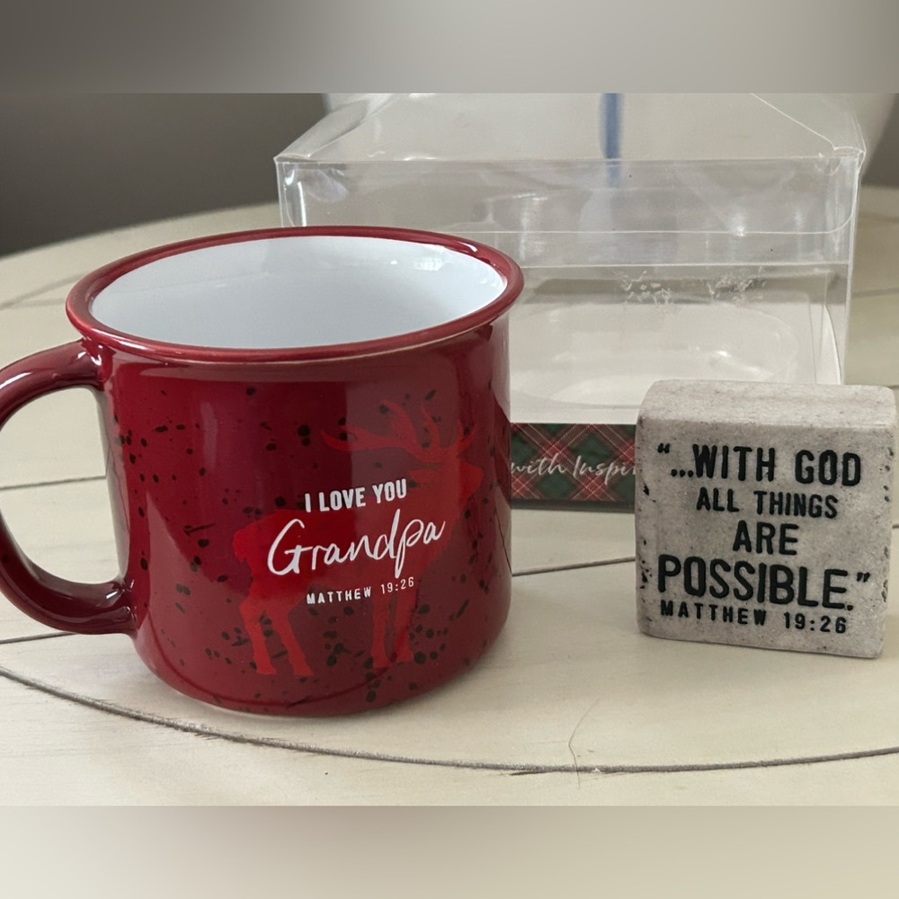 Lighthouse Christian Products Ceramic “Grandpa” Mug with Inspirational Stone
